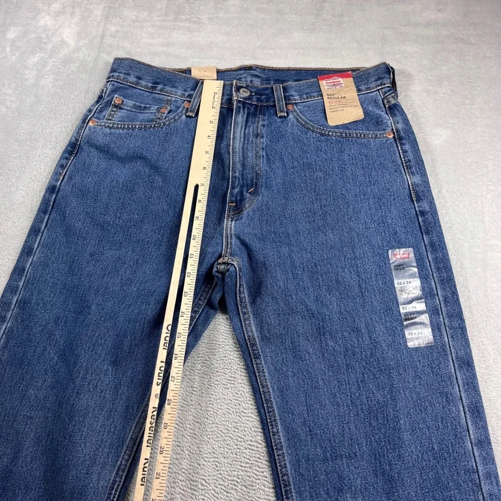 Levis 505 Regular Fit Straight Leg Mens Jeans Blue Denim 33x34 NWT 00505-0216